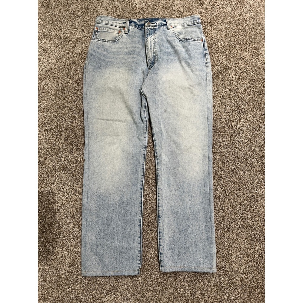 Levis 555 Relaxed Straight Leg Light Wash Denim Jeans Mens ACTUAL 36x28